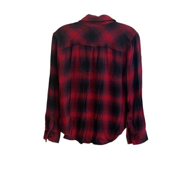 Rails Button Down Flannel Shirt Hunter Black Carmine Chili Red Black Small - Picture 2 of 5